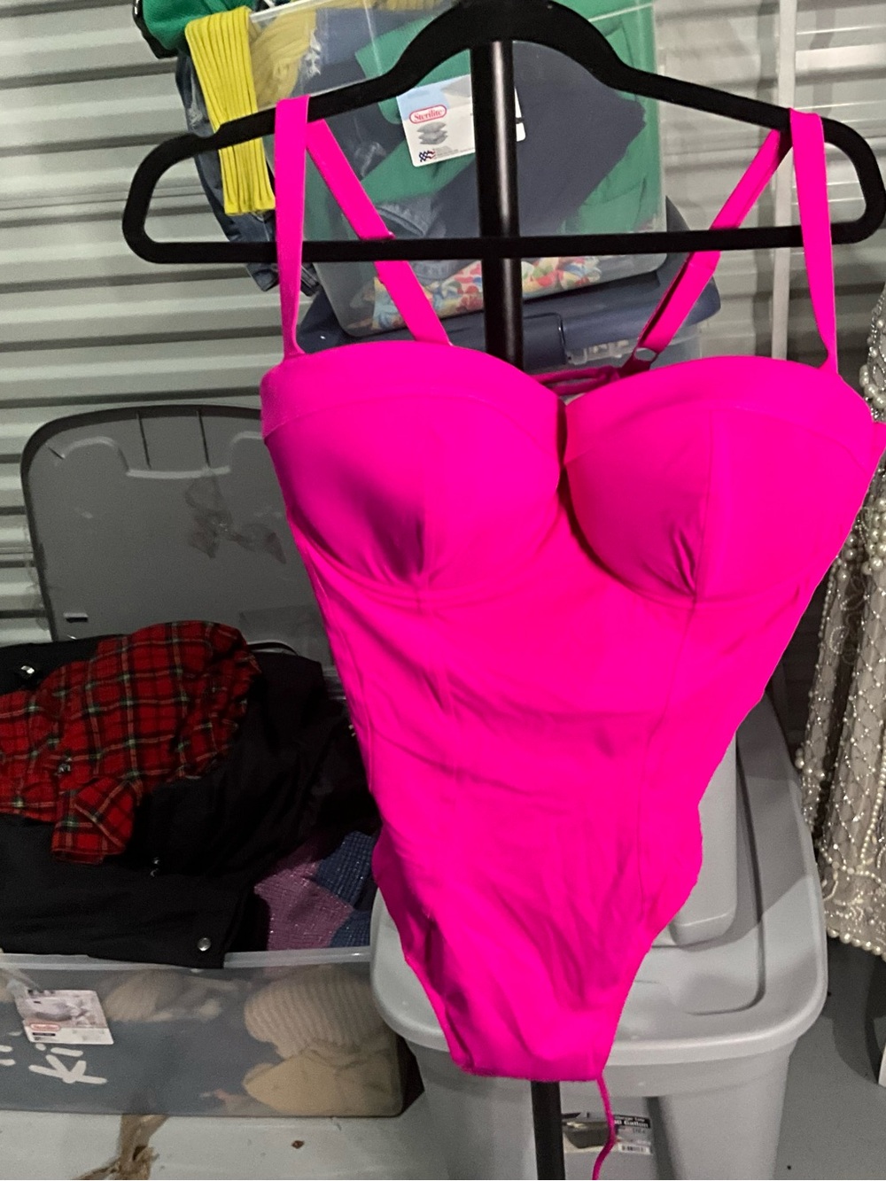 TA3 Hot Pink One-Piece Swimsuit with Supportive Bust Shaping support size 2x